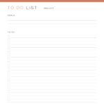 Printable Project To Do list for 1 project in Coral