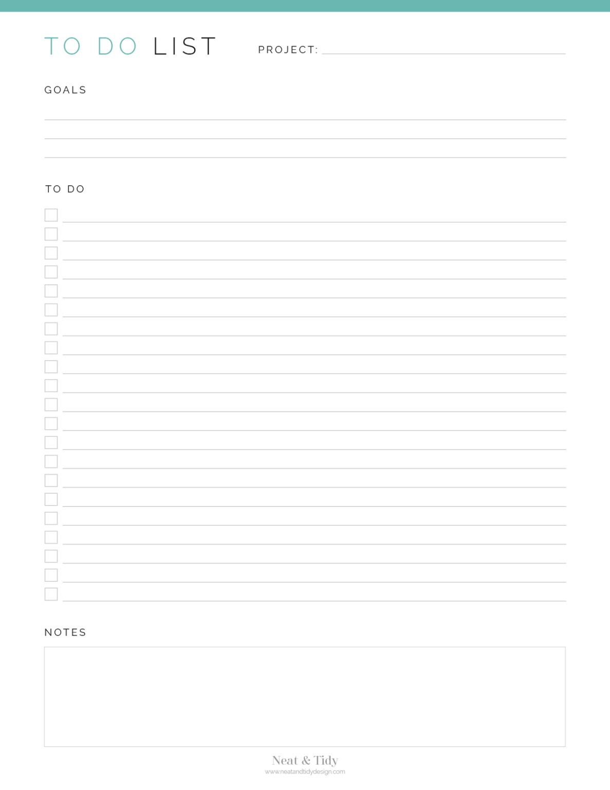 To Do List Kit - Neat and Tidy Design