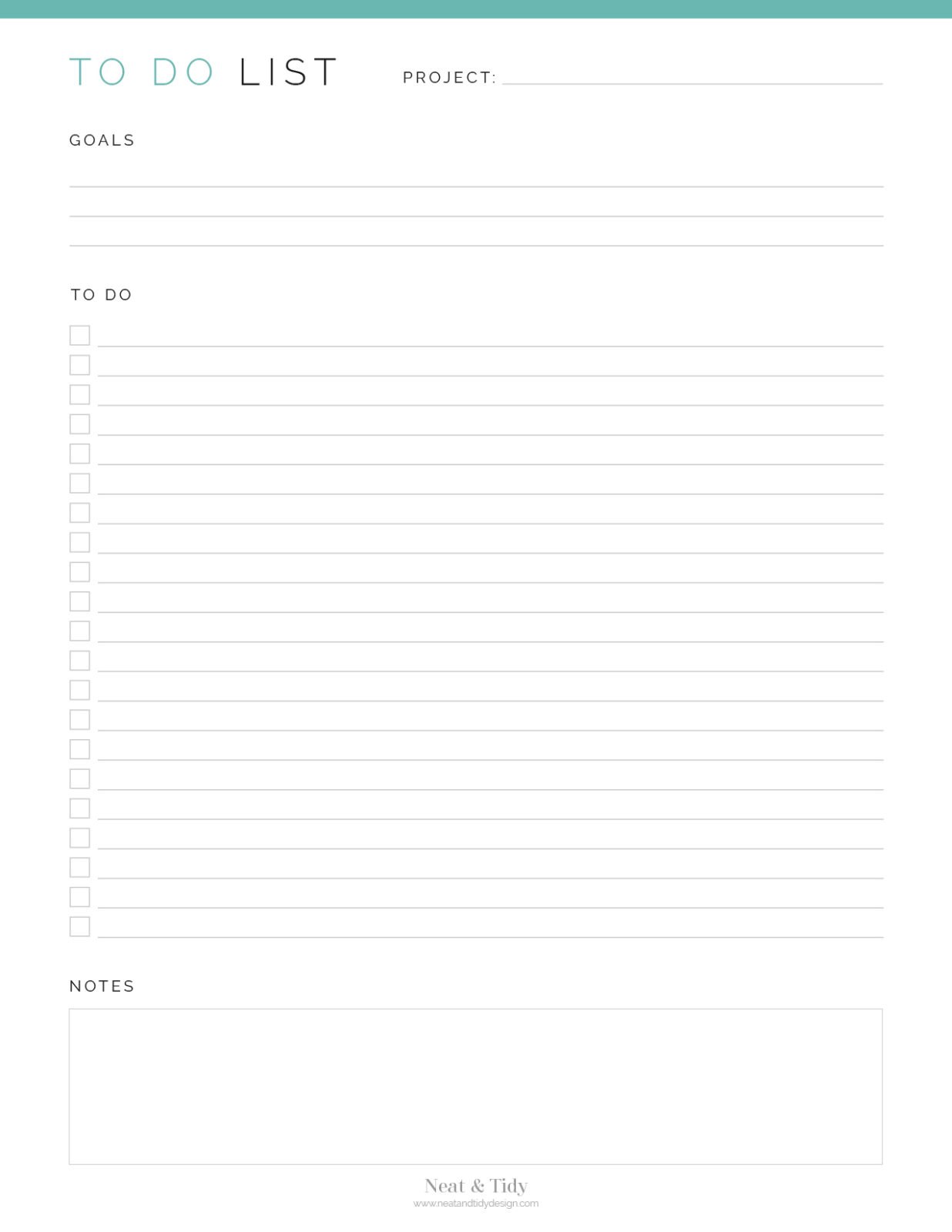 To Do List Kit - Neat and Tidy Design