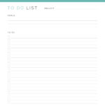 Printable Project To Do list for 1 project in Teal