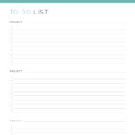 Printable Project To Do list for 3 projects in Teal