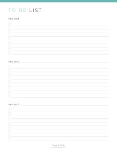 Project To Do List - Neat and Tidy Design