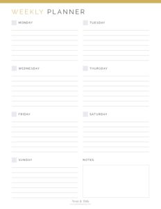Weekly Planner v3 - Neat and Tidy Design