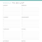 Weekly To Do List with Sunday start to the week - PDF printable