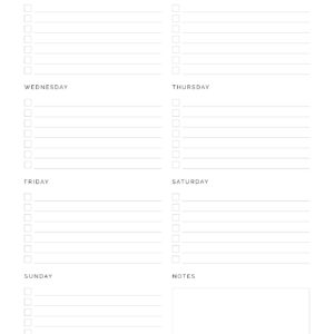 Weekly To Do List - Neat and Tidy Design