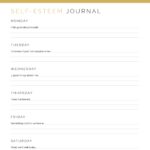 Self-Esteem Journal, Well-being Printable