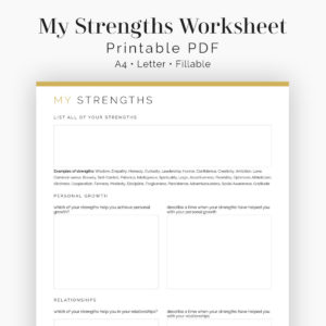 My Strengths Worksheet - Neat and Tidy Design