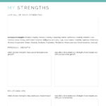 My Strengths Worksheet for self-esteem (page one)