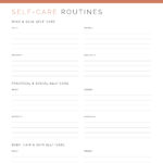 Self Care Routines Printable PDF