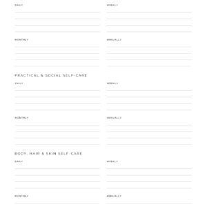 Self Care Routines Printable PDF