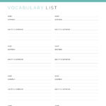 Vocabulary list for language studies - extended layout