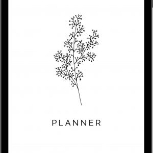 undated minimalist digital planner for goodnotes with botanical illustrations, light mode