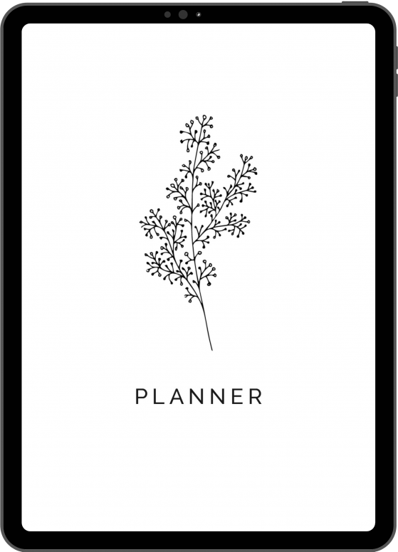 undated minimalist digital planner for goodnotes with botanical illustrations, light mode