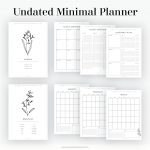 undated minimal digital planner pages for yearly and monthly planning, in light mode - goodnotes planner