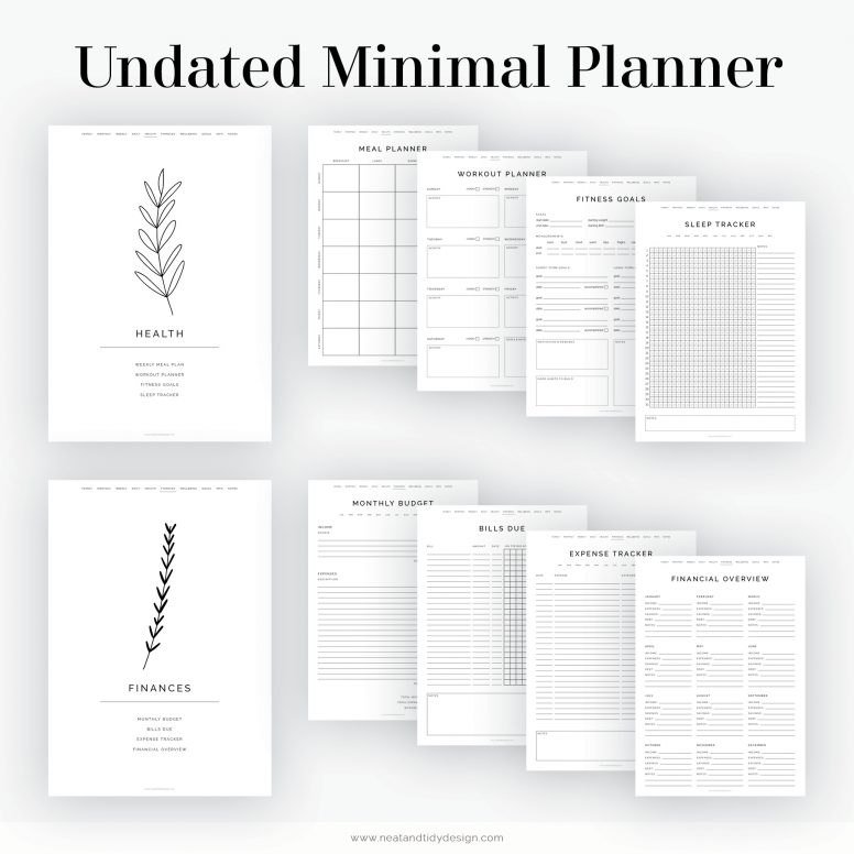 Digital Undated Planner for GoodNotes - Neat and Tidy Design