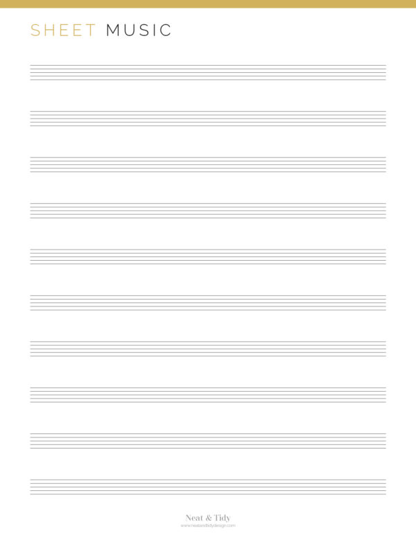 Printable PDF Sheet Music - 10 Staves