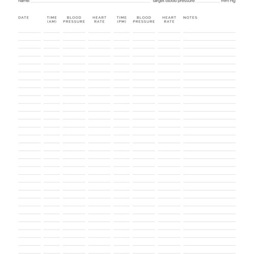 Blood Pressure Tracker - Neat and Tidy Design