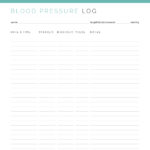 Blood Pressure Log Printable PDF