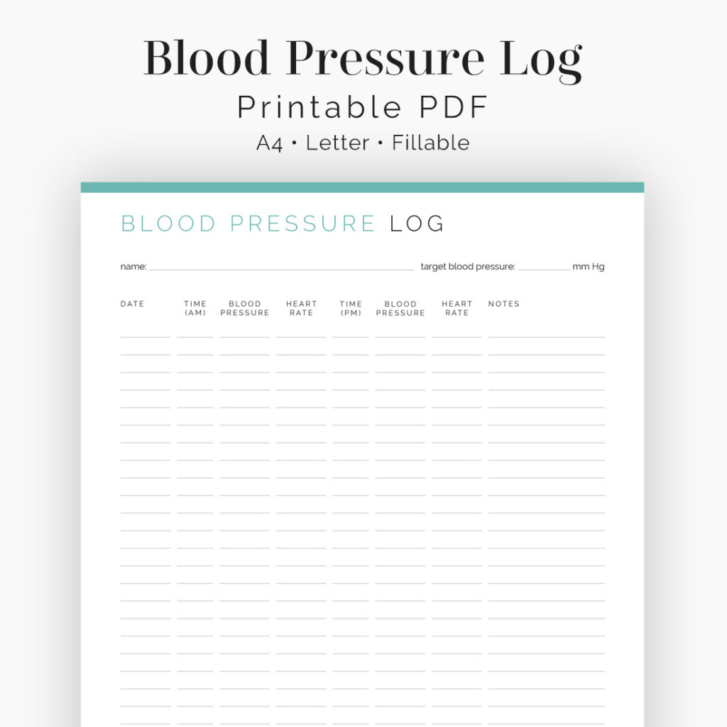 blood pressure tracking spreadsheet