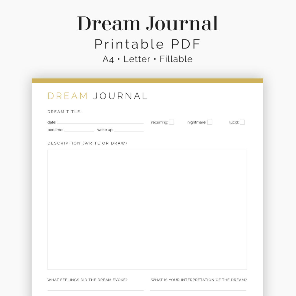 Guided Dream Journal Neat and Tidy Design