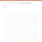 30 Day Habit Challenge Printable PDF