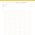 30 Day Habit Challenge Printable PDF