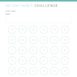 30 Day Habit Challenge Printable PDF