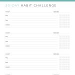 30 day habit challenge tracker in teal