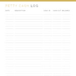 Printable business Petty cash log PDF