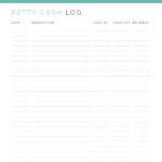 Printable business Petty cash log PDF