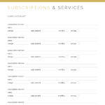 Track subscription and services tied to your credit cards easily printable PDF