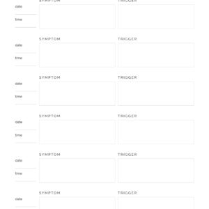 Printable PDF Symptom Tracker log