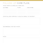 A printable document to fill in your follow-up care plan post-treatment for your illness