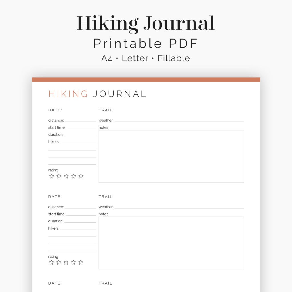 Hiking Journal Neat and Tidy Design