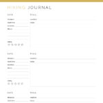 Printable hiking journal for avid hikers to write down all about their adventures