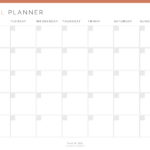 Monthly PDF Meal Planner with Monday start to the week in coral