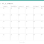 Monthly PDF Meal Planner with Monday start to the week in teal