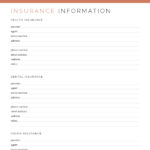 Medical insurance log to keep track of your insurance policies