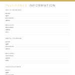 Medical insurance log to keep track of your insurance policies