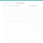 Migraine tracker in printable and fillable PDF format