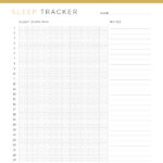 Monthly sleep tracker in modern, minimal design in PDF format