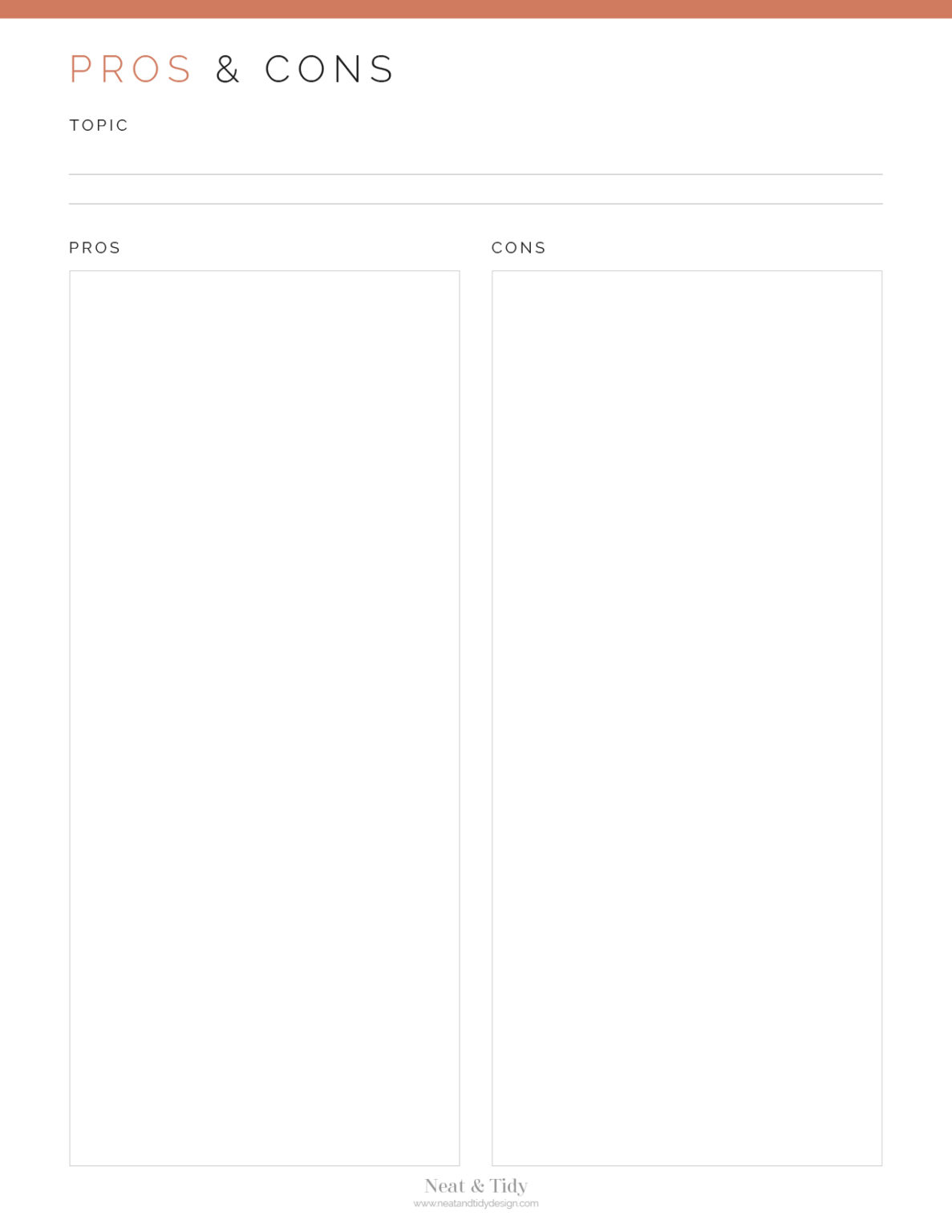 Pros And Cons Lists (2 Layouts) - Neat And Tidy Design