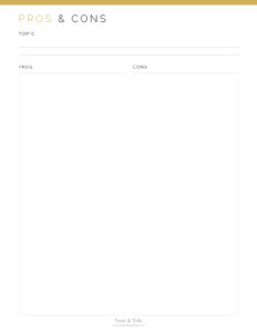 Pros And Cons Lists (2 Layouts) - Neat And Tidy Design