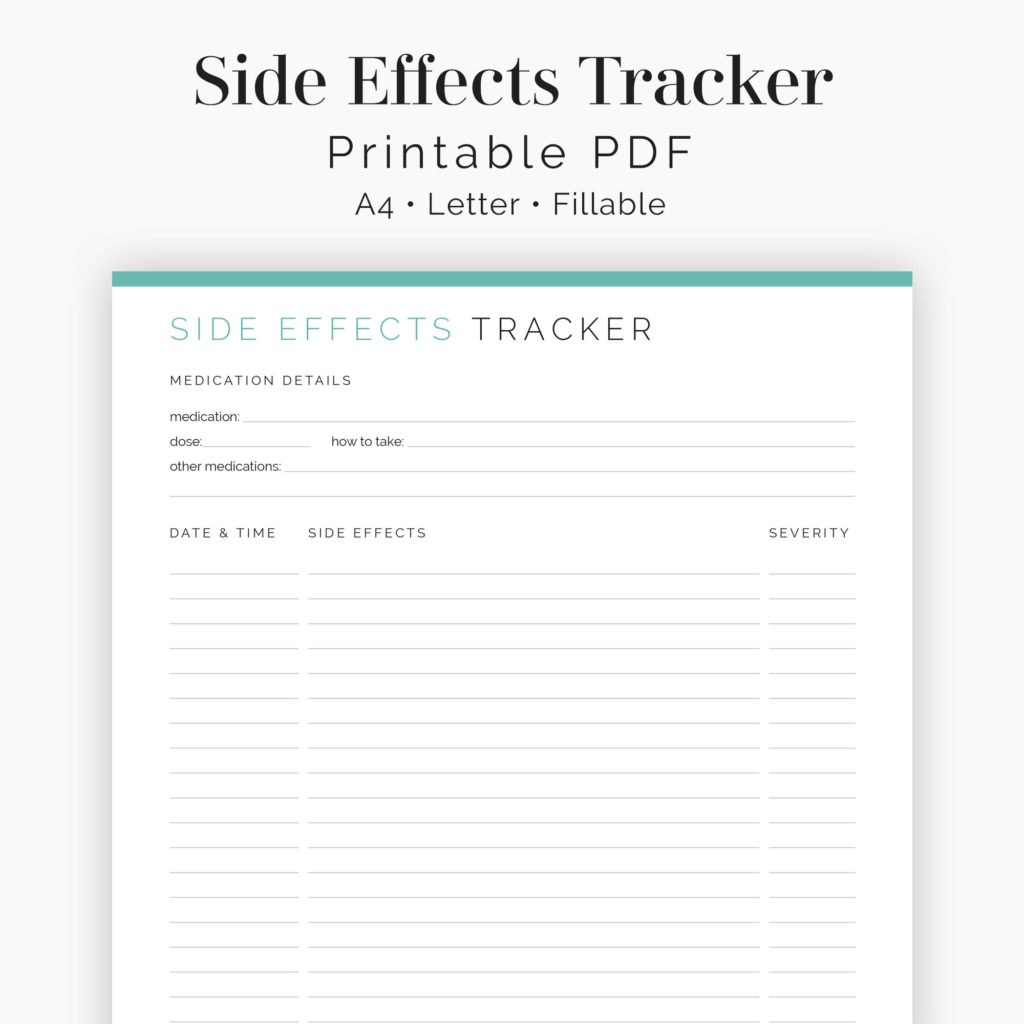 Side effects tracker pdf