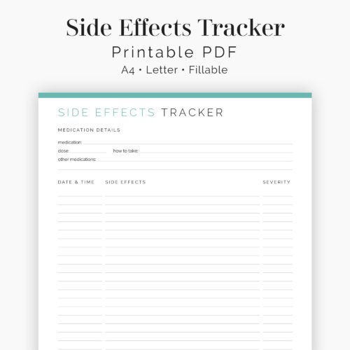 Side Effects Tracker - Neat and Tidy Design