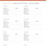 Printable weekly meditation log in pdf format