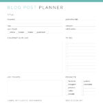 Printable pdf blog post planner
