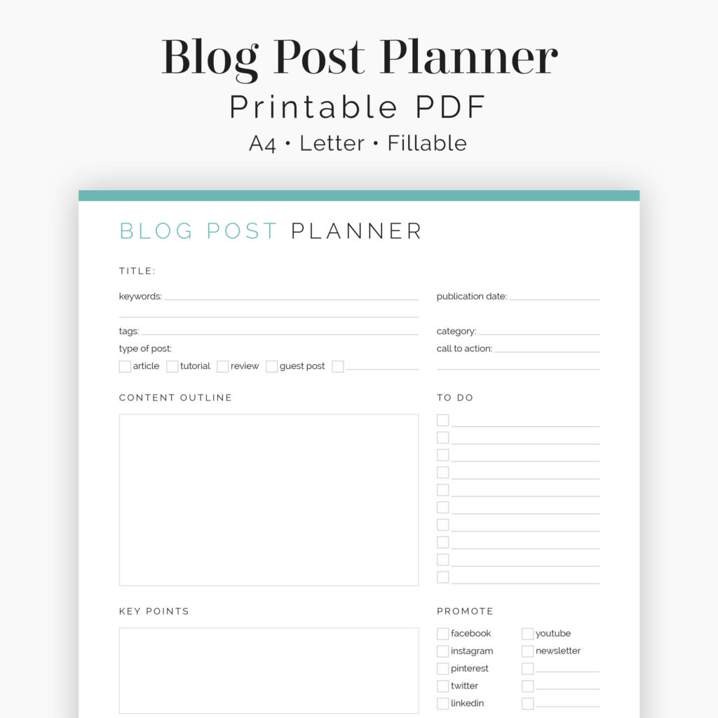 printable blog post planner