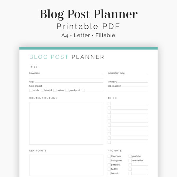 Blog Post Planner - Neat and Tidy Design