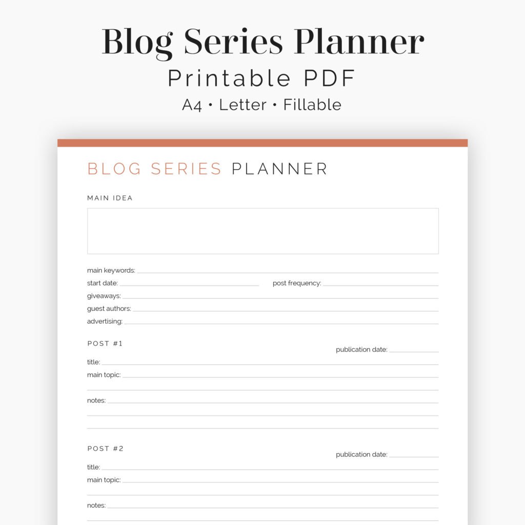 printable blog series planner